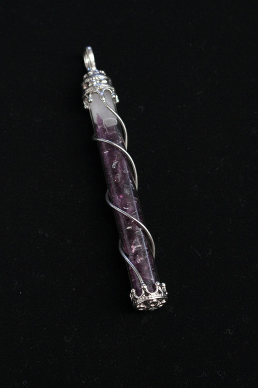 Fused Quartz Vile- Garnet