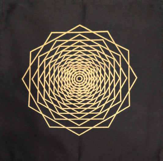 12"x12" Dodeca Fractal Fabric Crystal Grid