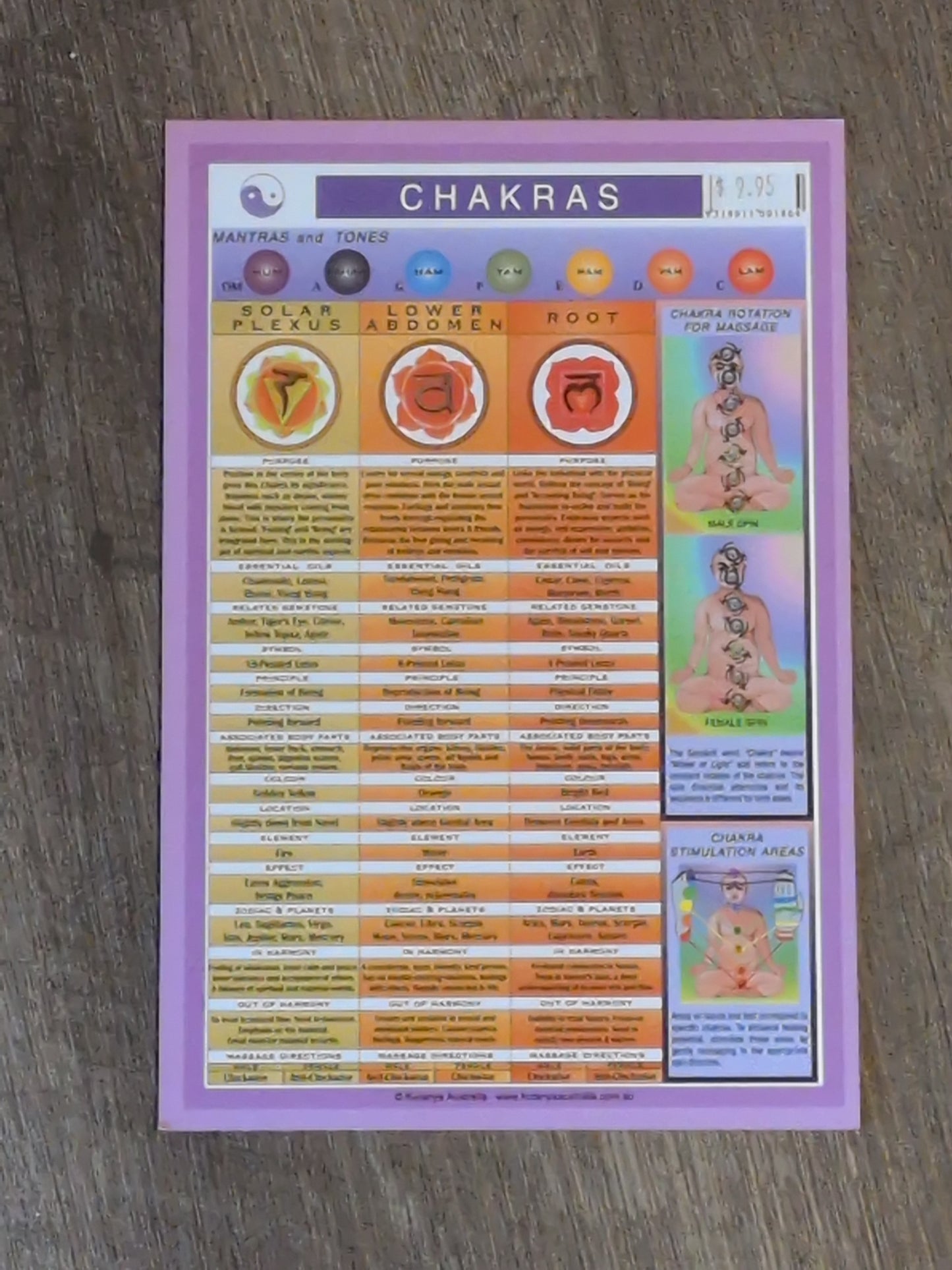 Chakras Laminated Chart