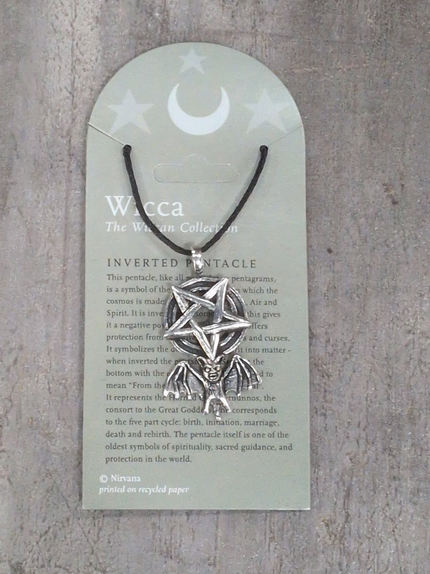 Wicca Collection Inverted Pentacle w/ Bat