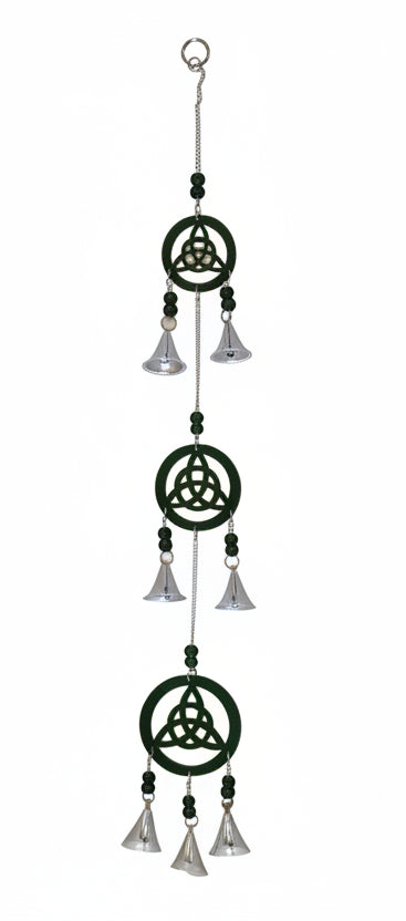 Green Celtic Knot Triquetra wind chime