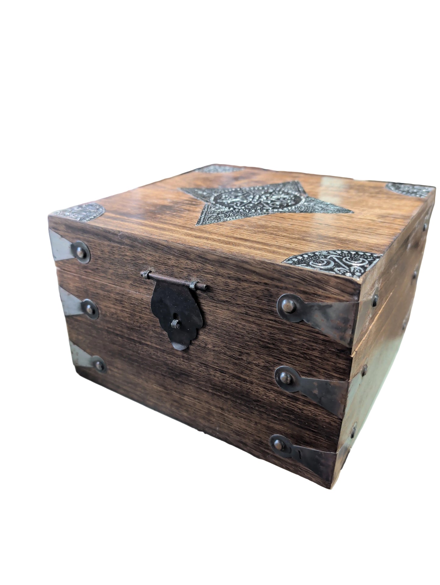 Mango Wood Box With Metal Accents