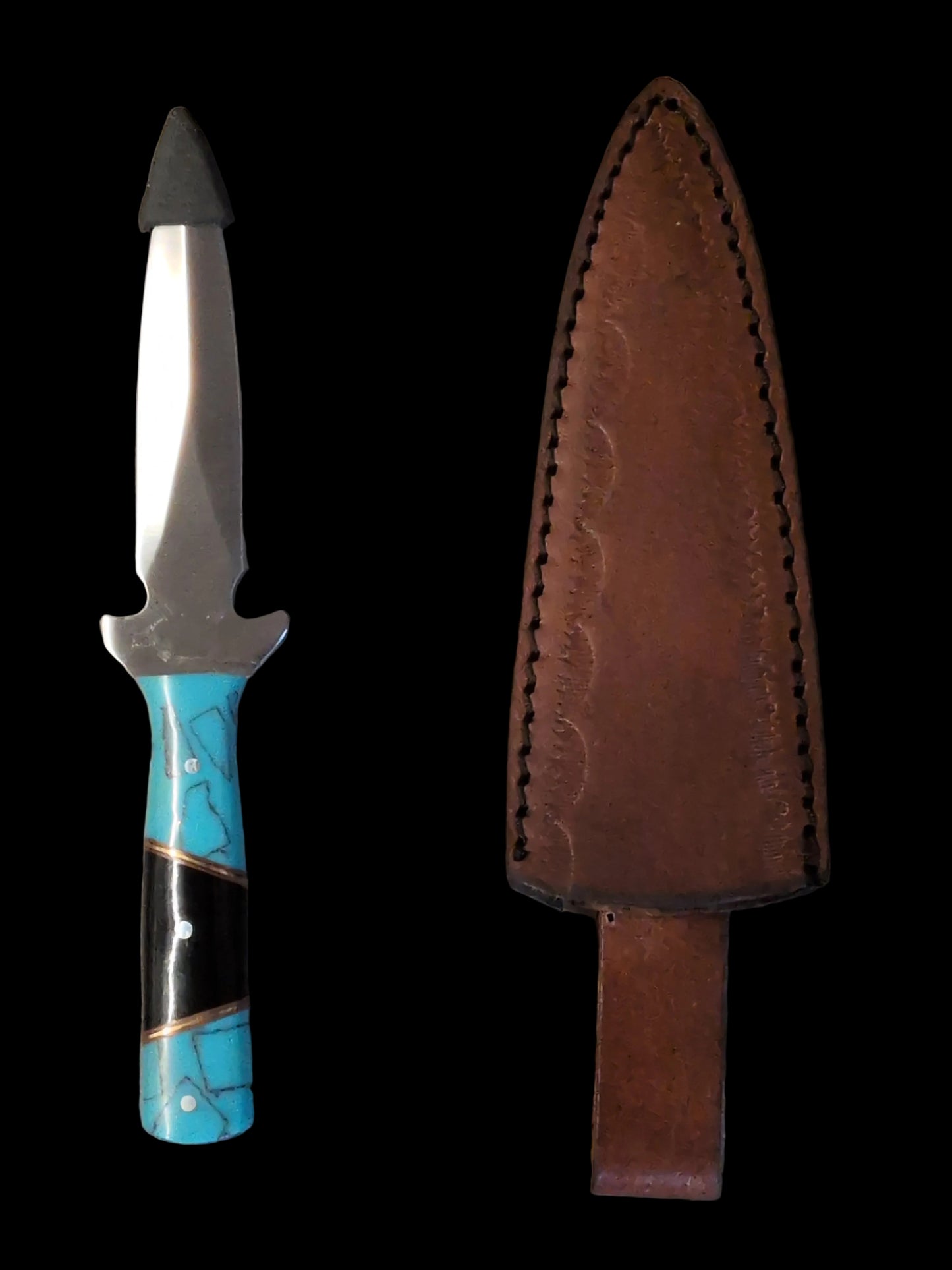 7" Turquoise & Black Handle Athame