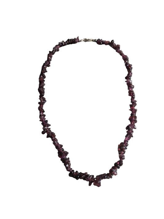 Gemstone Chips Choker- Red Garnet