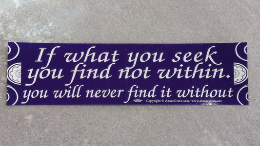 If what you seek Bumper sticker