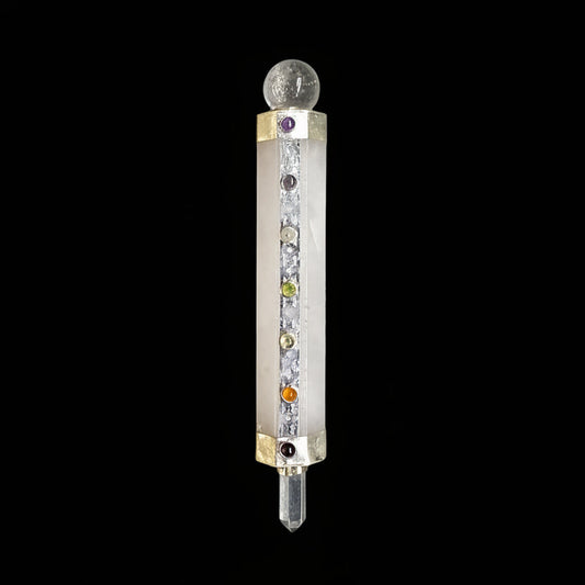 Rose Quartz & Clear Quartz Rod Wand