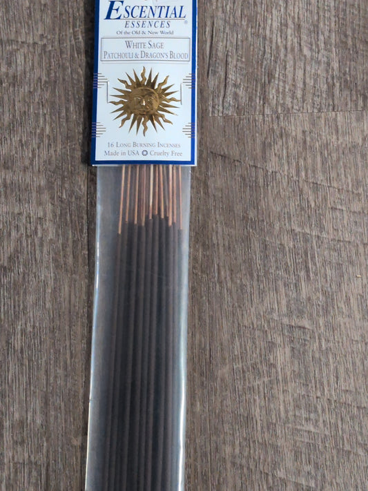 Escential Essences Incense 16 sticks White Sage, Patchouli & Dragons Blood