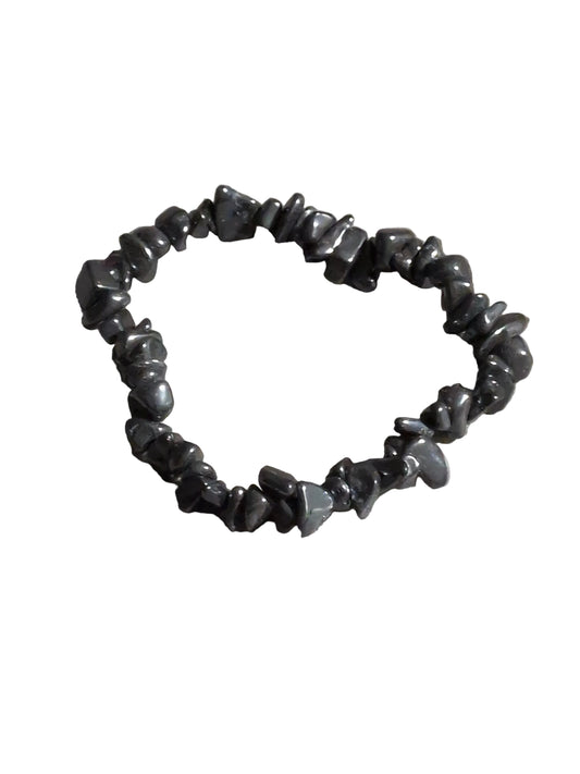 Elastic Chips Bracelet - Hematite