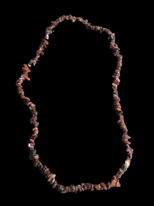 Gemstone Chips Necklace- Red Brecciated Jasper