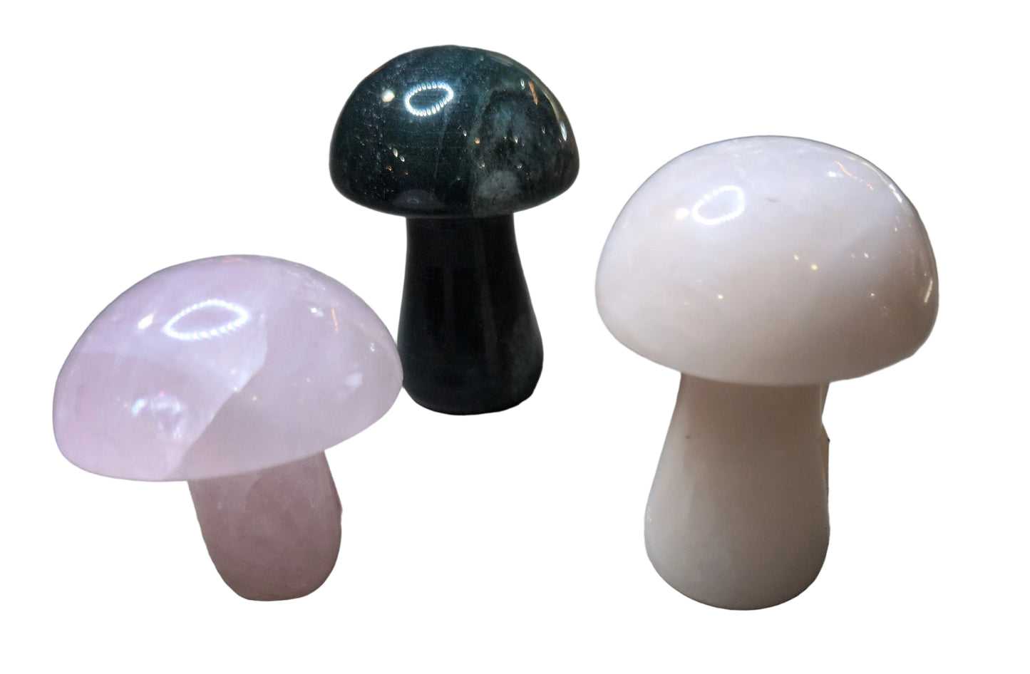 2" Gemstone Mushroom- Assorted stones- Rose Quartz, Bloodstone