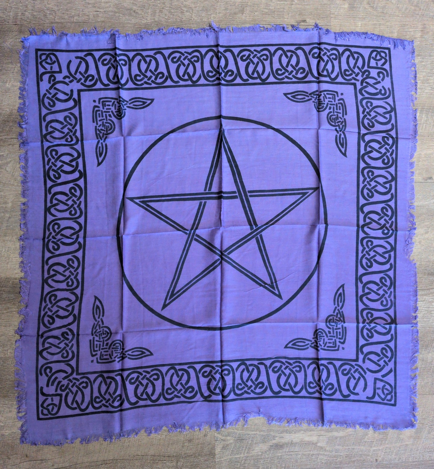 36"x36" Purple and Black Pentacle Altar Cloth
