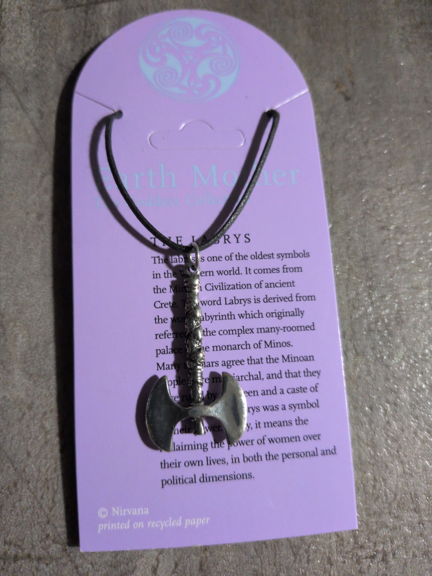 Earth Mother (Goddess Collection) The Labrys Pewter Pendant