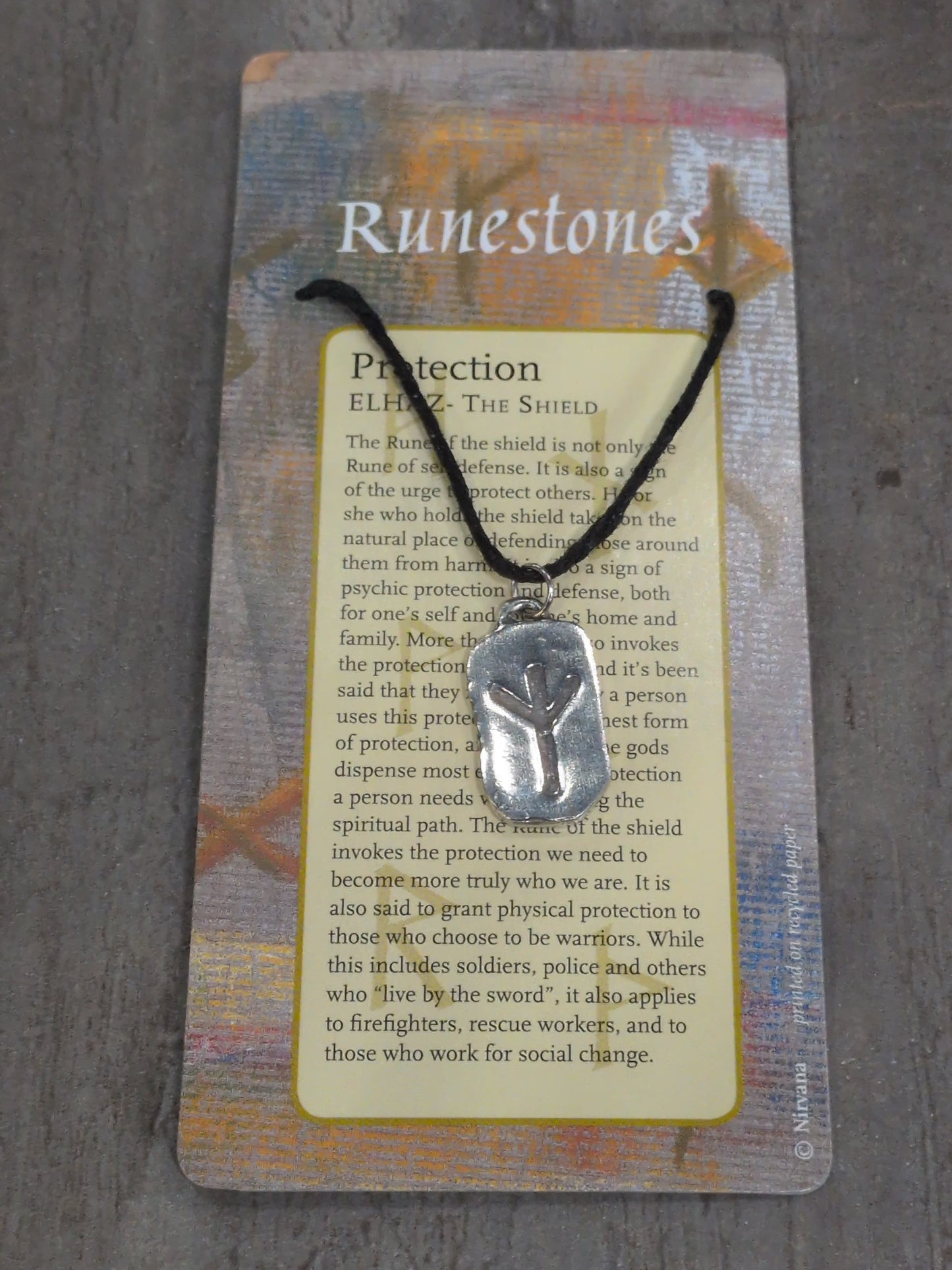 Runestones Protection Pewter Pendant