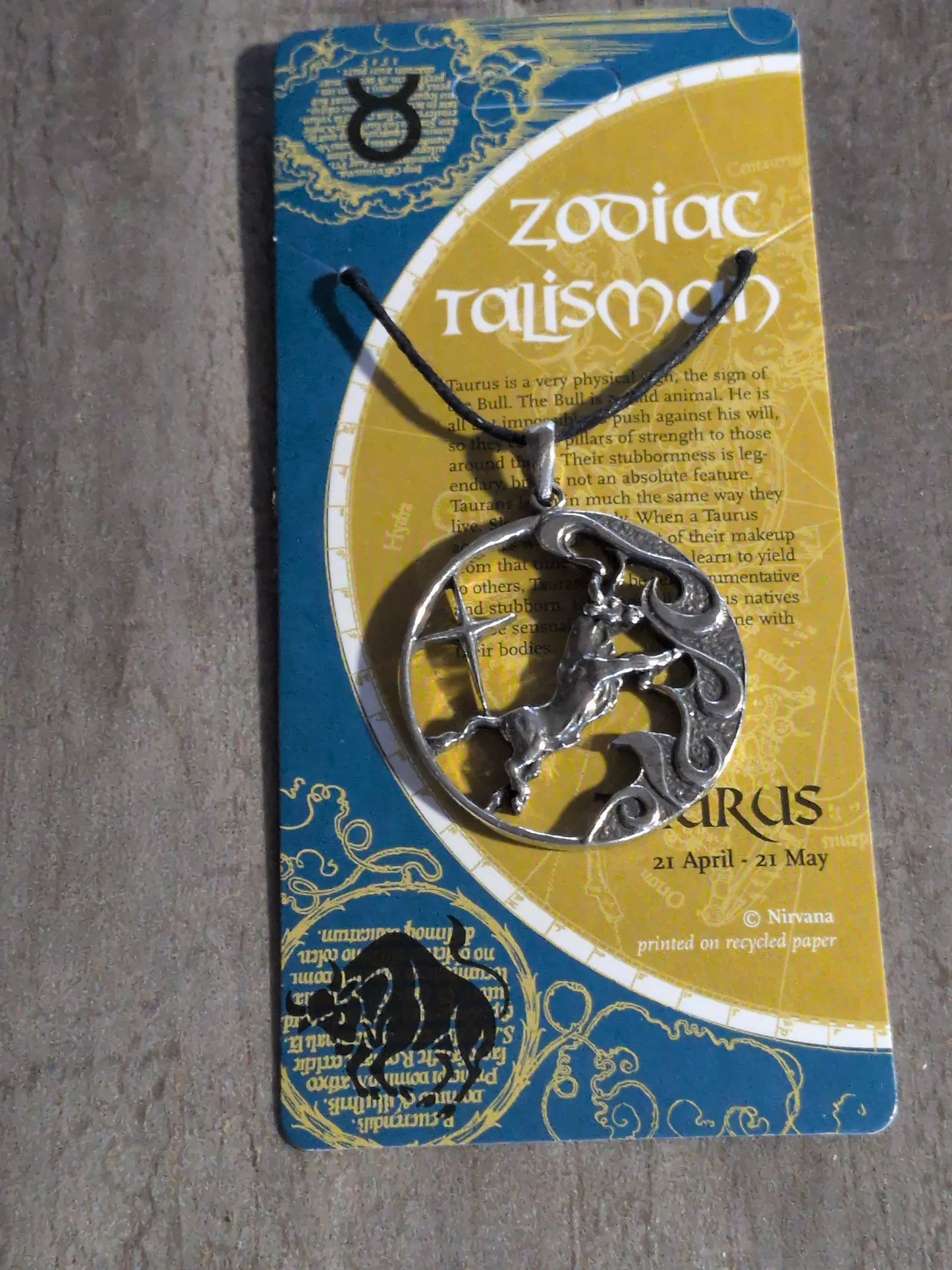 Zodiac Talisman Large Taurus Pewter Pendant