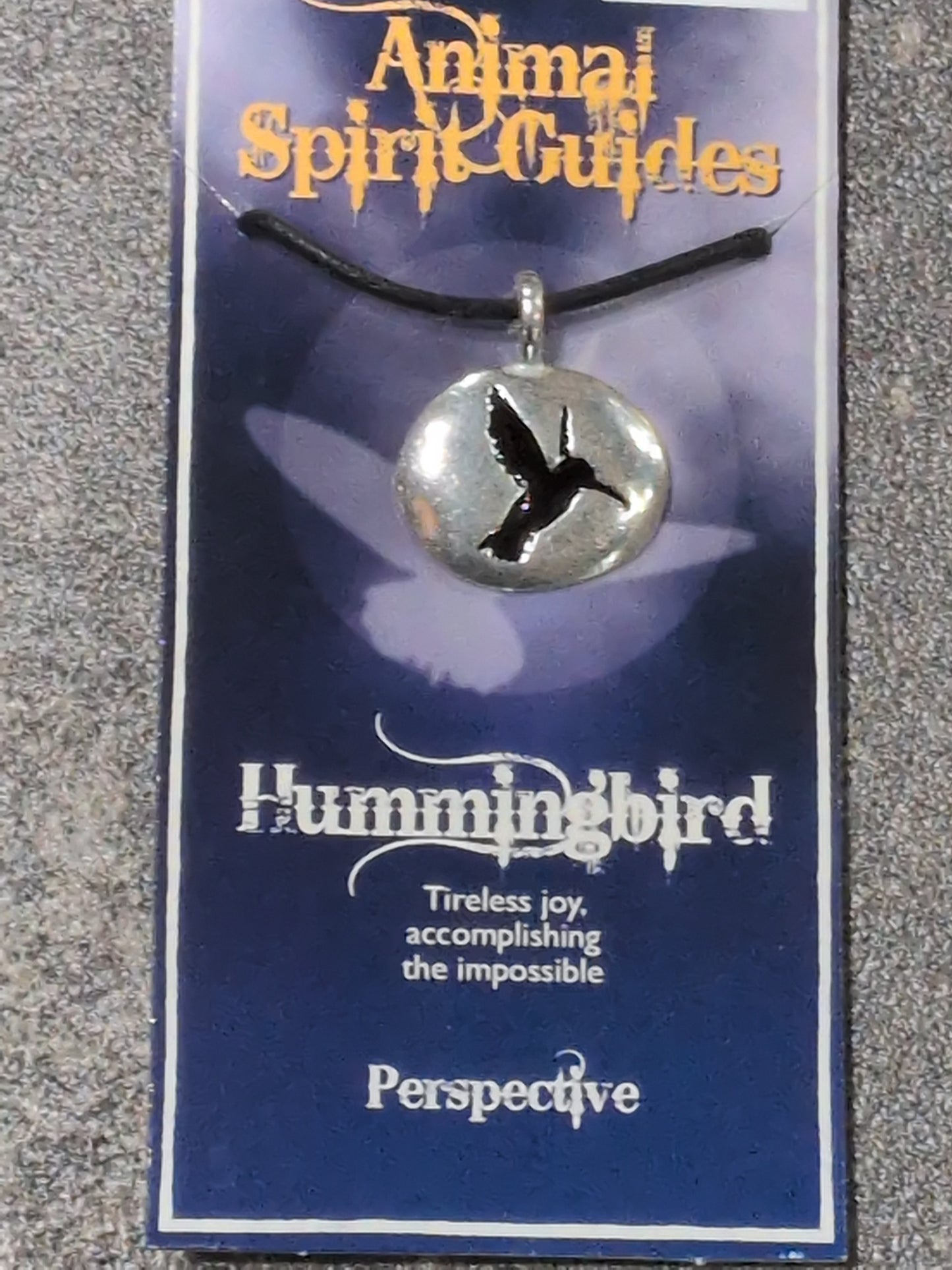 Spirit Animal Guides Hummingbird Pewter Pendant w/ Leather cord