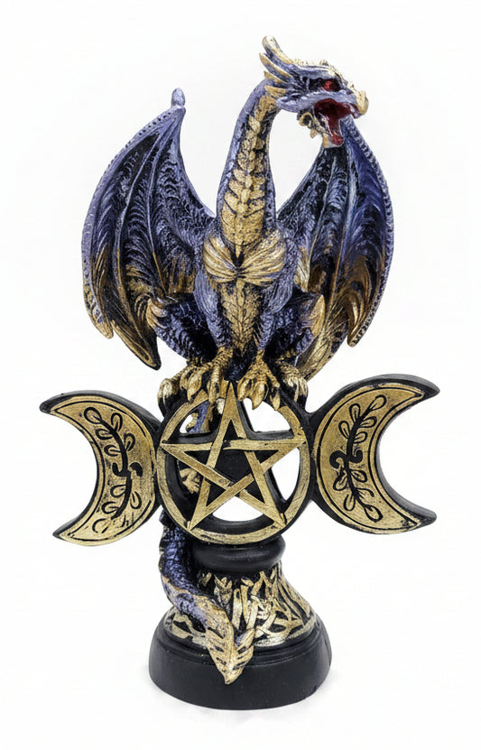 Dragon on Triple Moon - Blue