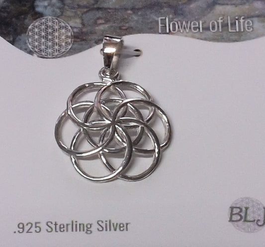 Flower of Life Sterling Silver Pendant (Open Design)
