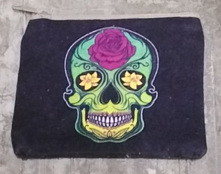 4" x 4.5" Zipper Bag Sugar Skull