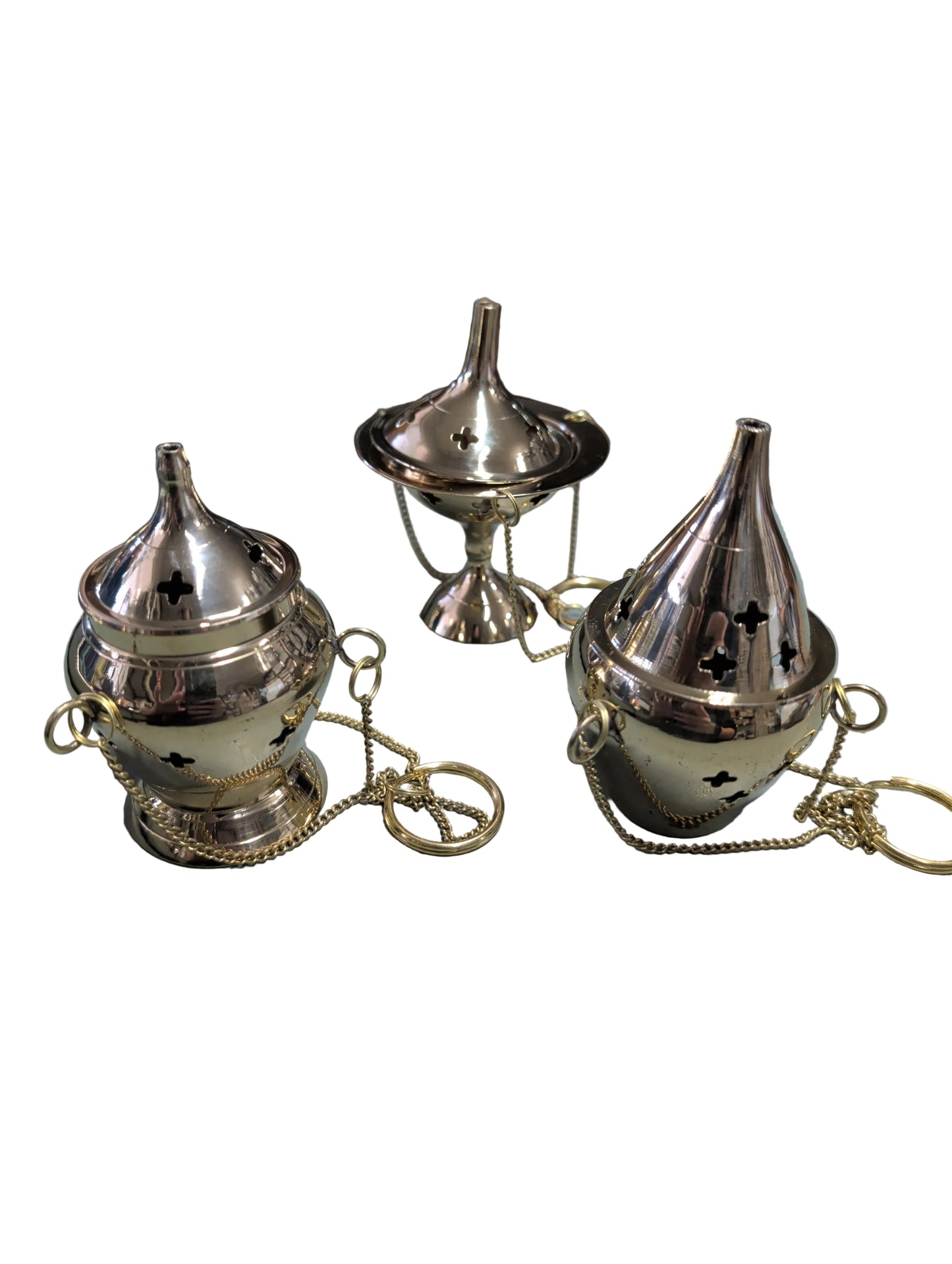 Assorted Brass Hanging Incense Burners Polished Brass