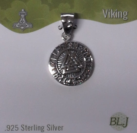 Viking Sterling Silver Pendant (Coin Design)