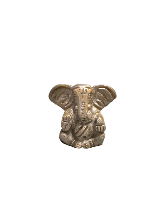 Aluminum Seated Ganesha Antique Finish 1.25"