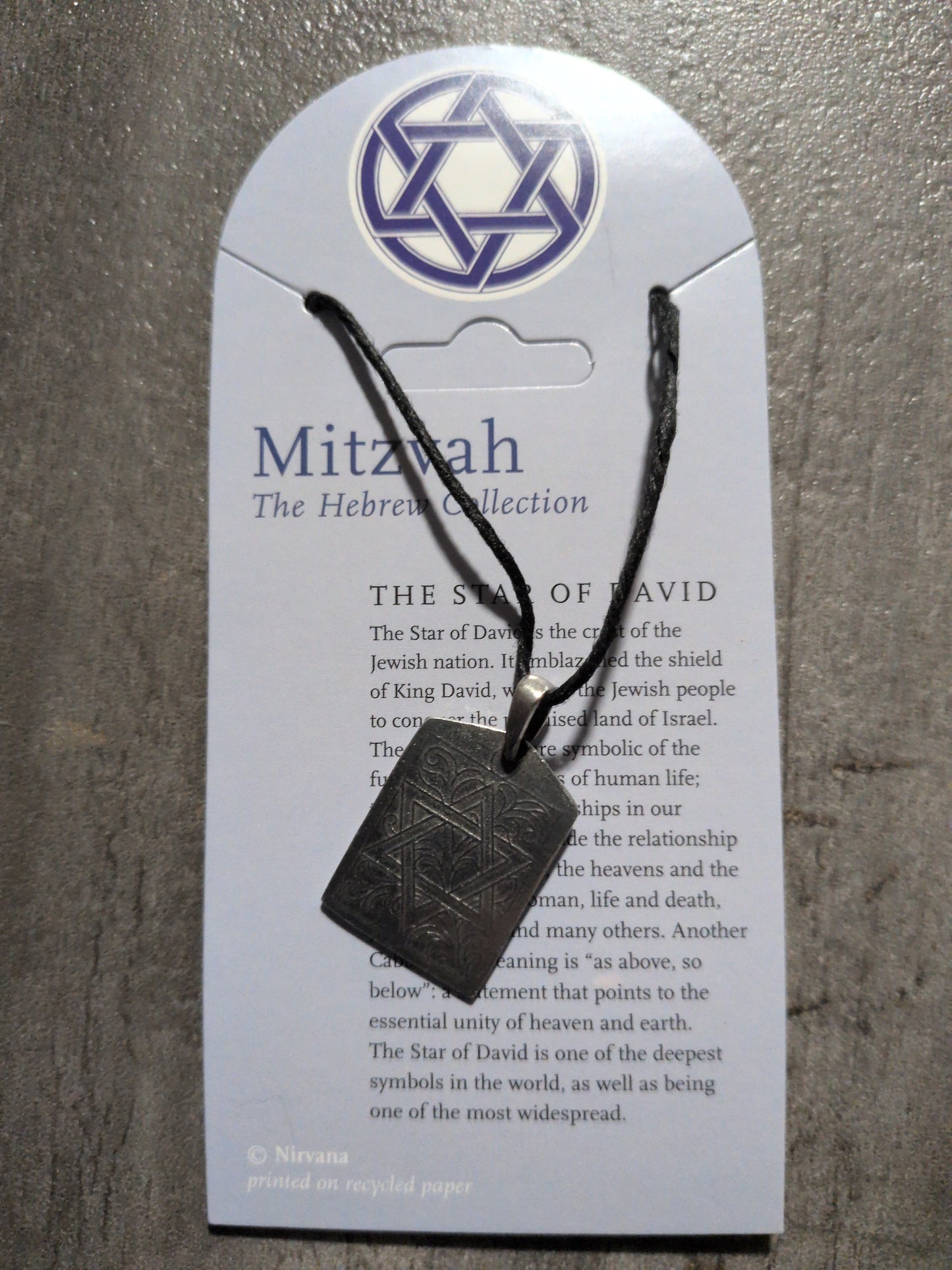 Mitzvah collection The Star of David Pewter Pendant