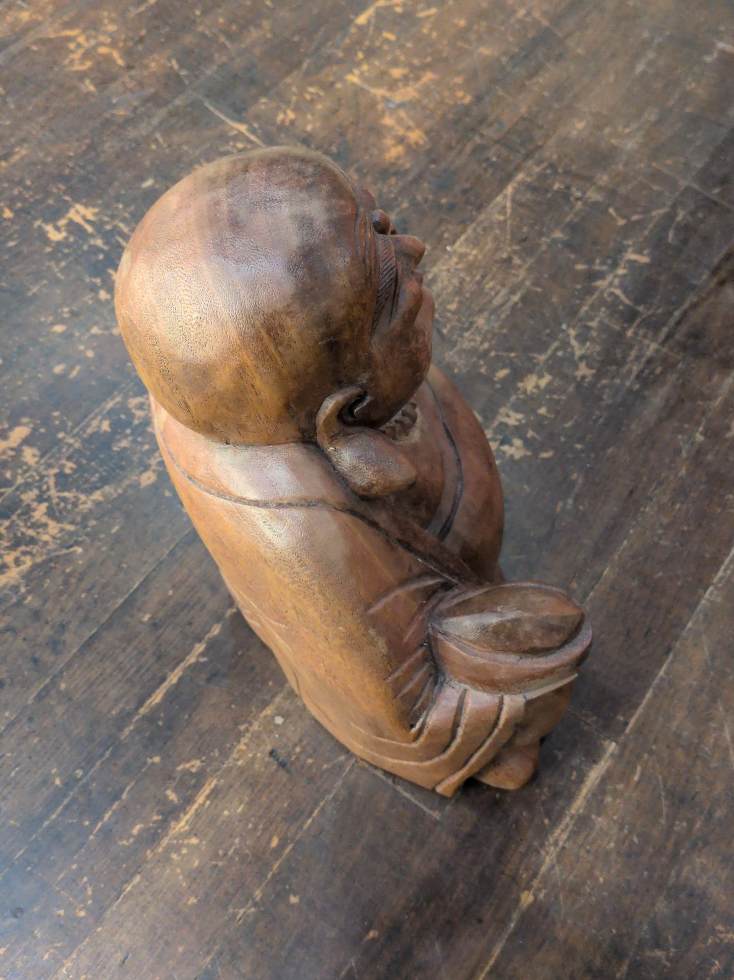 Large carved wooden Buddha