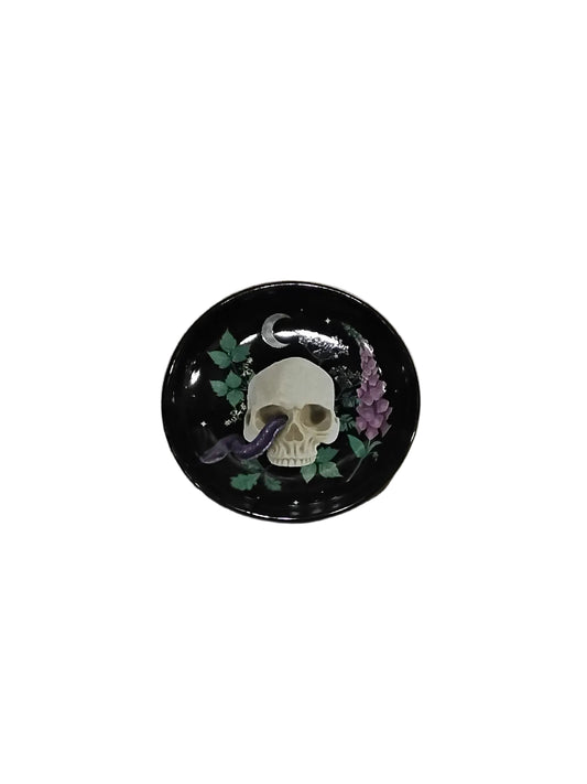 Skull With Snake Round Dish