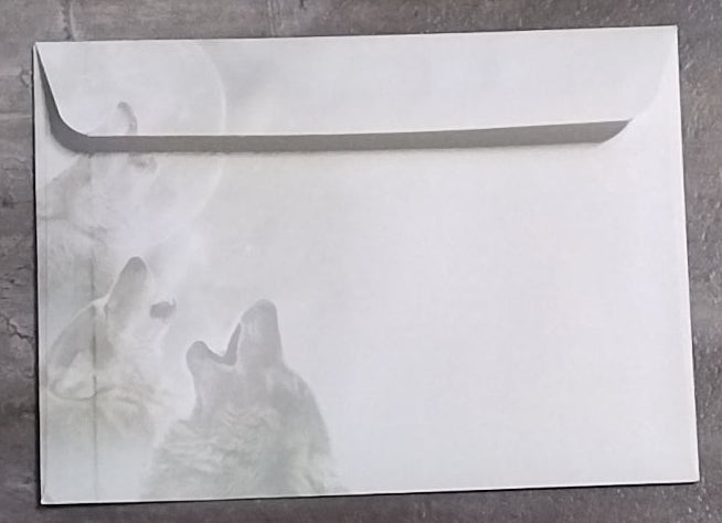 Three Wolves howling to to a Full Moon Gift Card