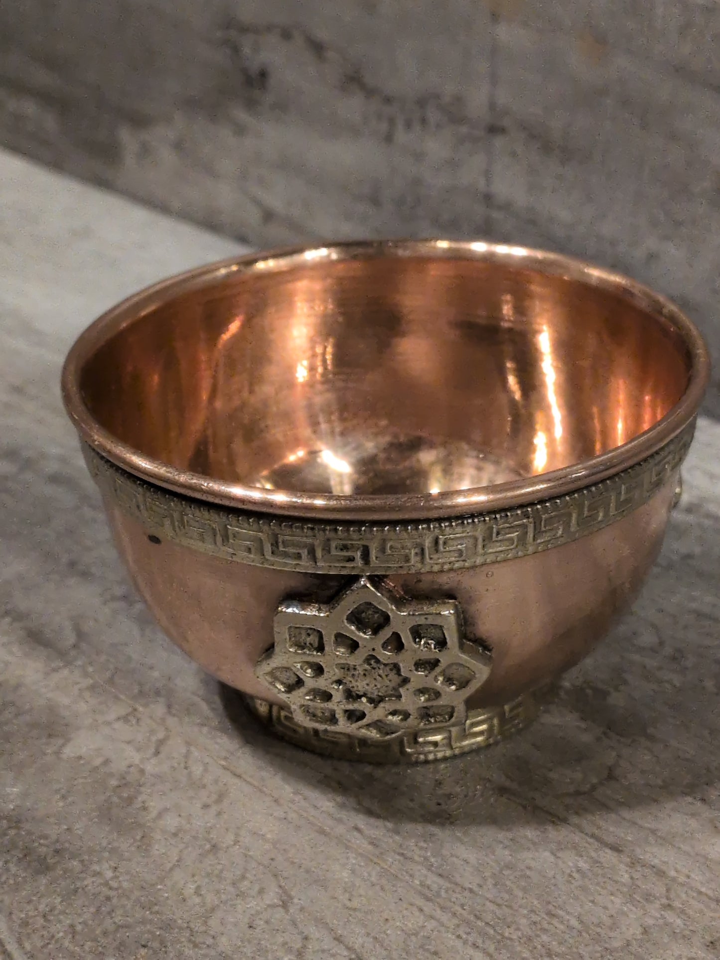 3" Copper & Brass Flower of Life Offering bowl