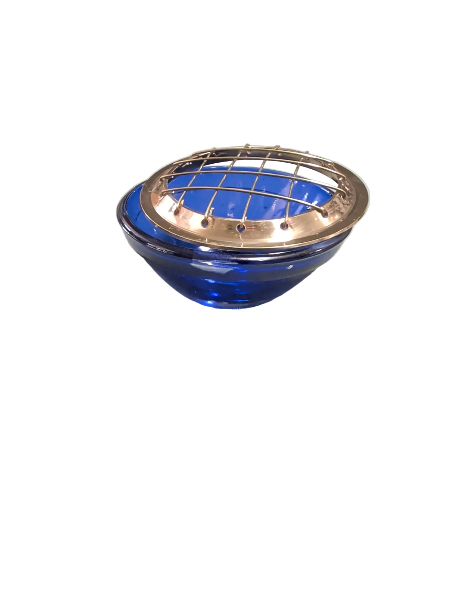 Glass Incense Burner With Brass Screen