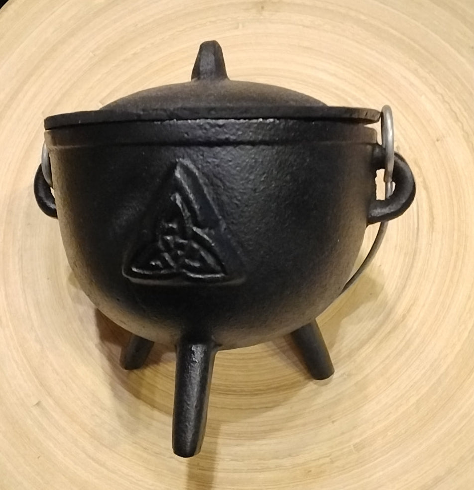 Cast Iron Cauldron w/ Triquetra emblem