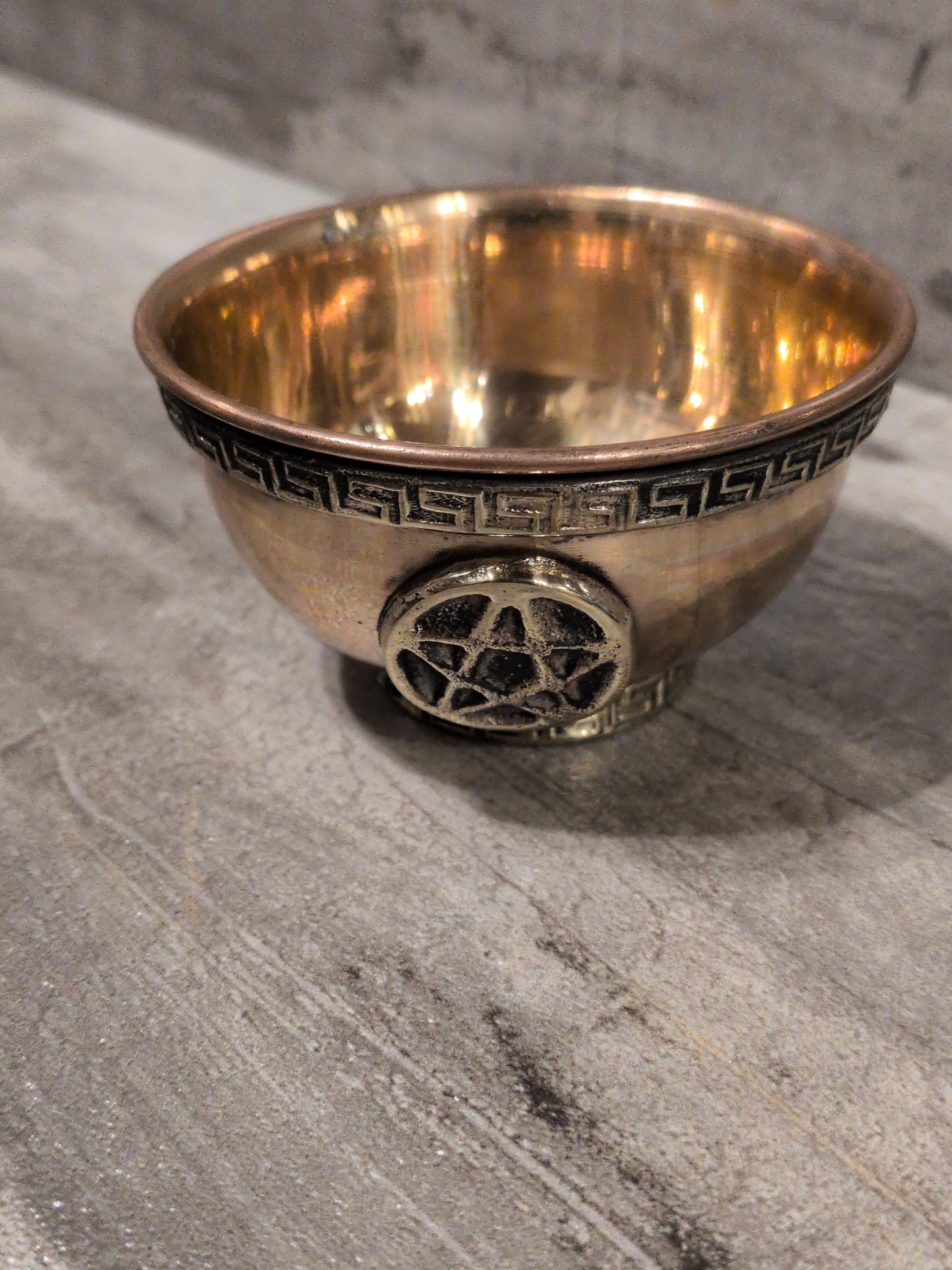 3" Copper & Brass Pentacle Offering bowl