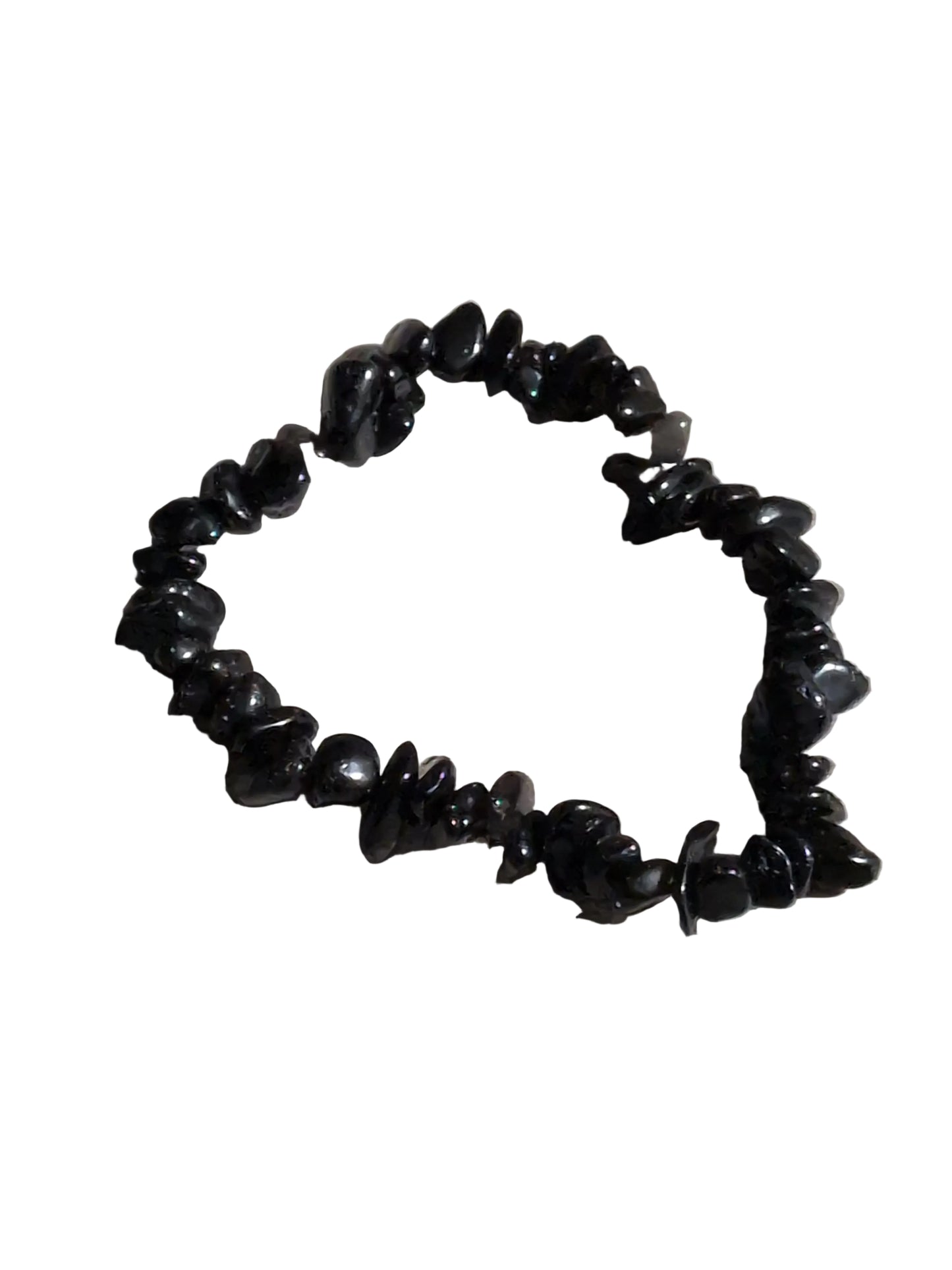 Elastic Chips Bracelet - Black Obsidian