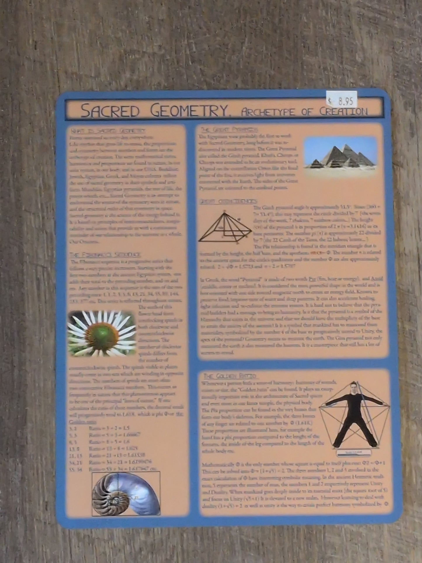 Sacred Geometry Laminated Chart