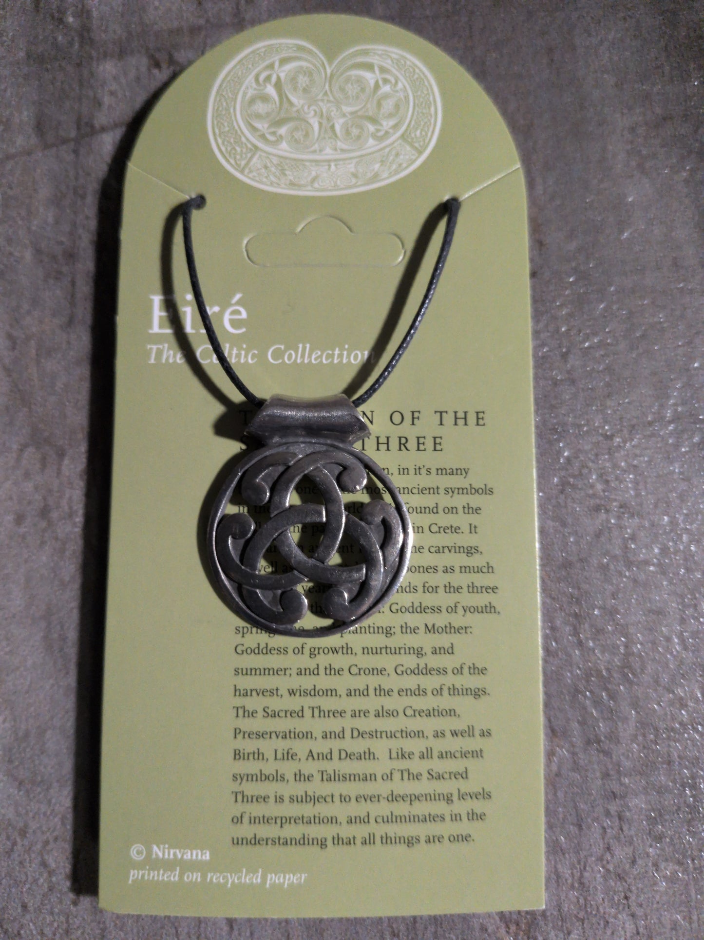 Eiré Celtic Collection Talisman of the Sacred Three Pewter Pendant