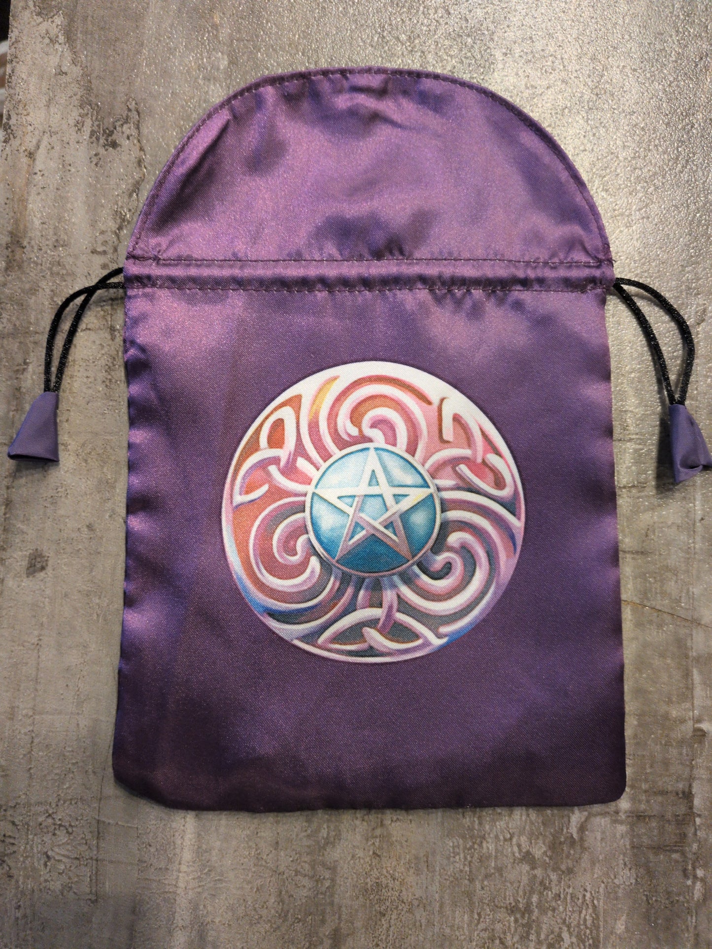 Purple Celtic Pentagram Tarot Card Storage Bag
