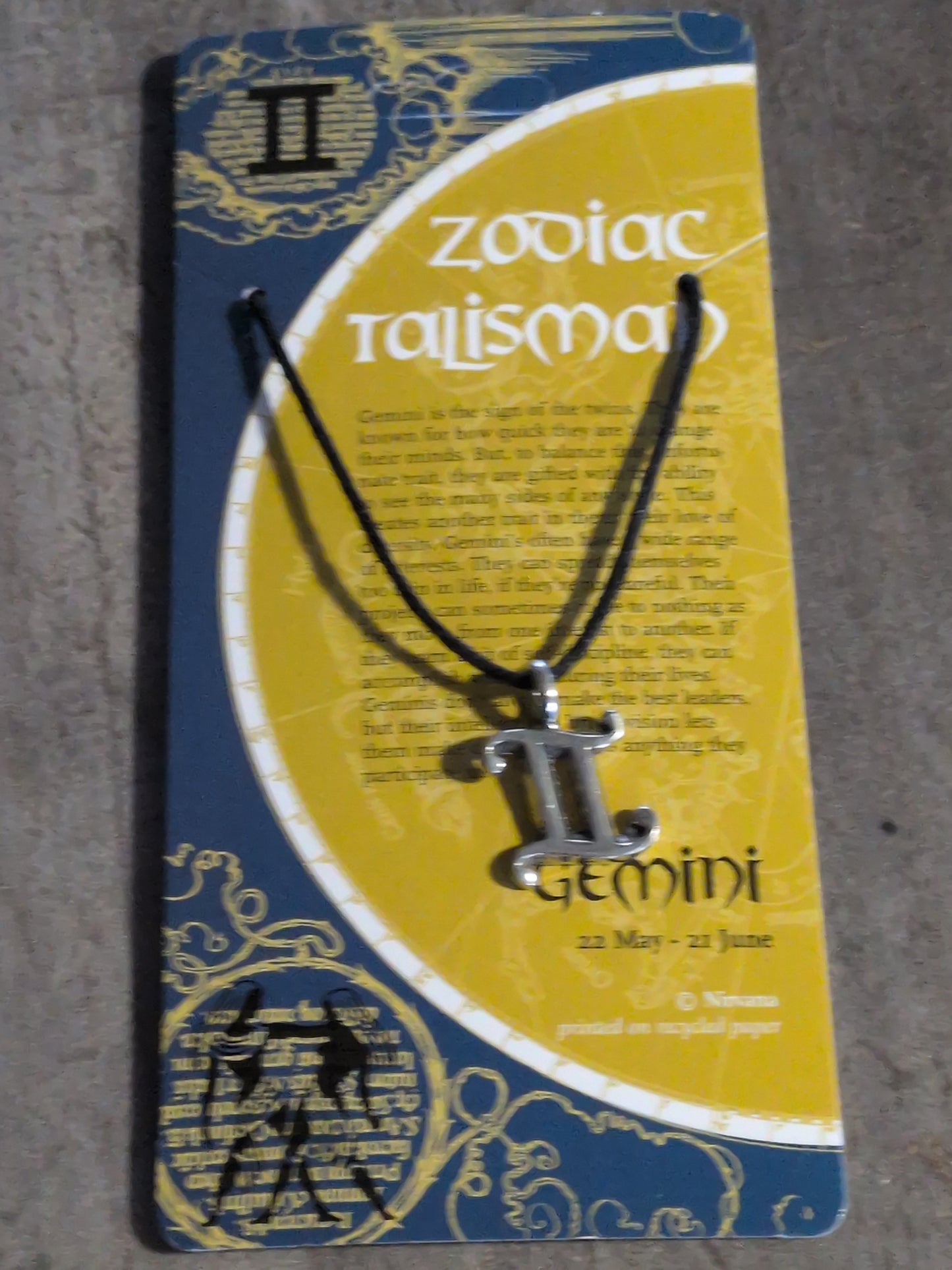 Zodiac Talisman Gemini Pewter Pendant