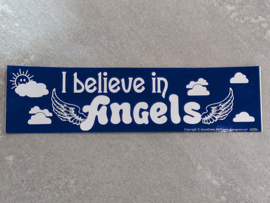I believe in angels Bumper sticker