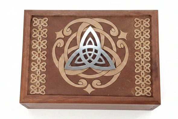 Acacia Wooden Box Triquetra