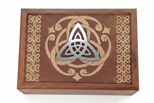 Acacia Wooden Box Triquetra
