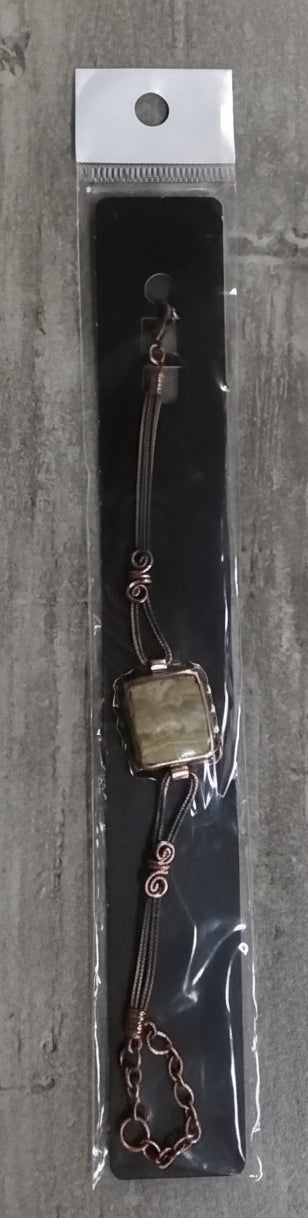 Copper Bracelet with Bumblebee Jasper Stone