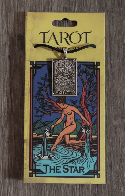 Tarot collection The Star Pewter Pendant w/ Leather cord