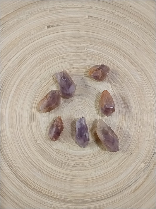 Small Super 7 Crystal Point w/ Amethyst, Caoxenite,  Smoky Quartz,  Lepidocrocite, Goethite, and Rutile