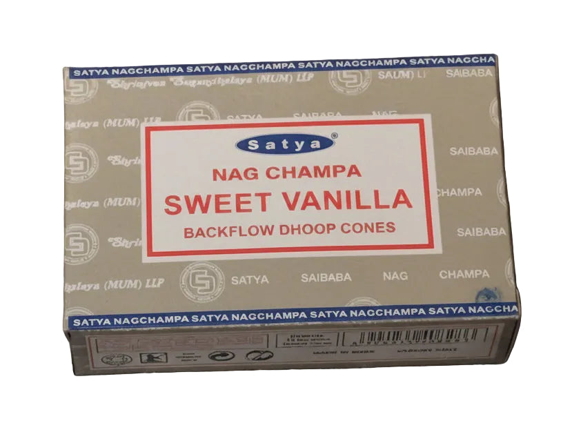 Satya Sweet Vanilla backflow incense cones 10 cones
