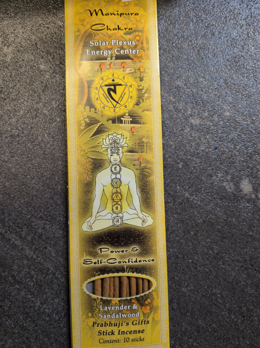 Prabhuji's Incense 10 sticks Manipura/Solar plexus Chakra