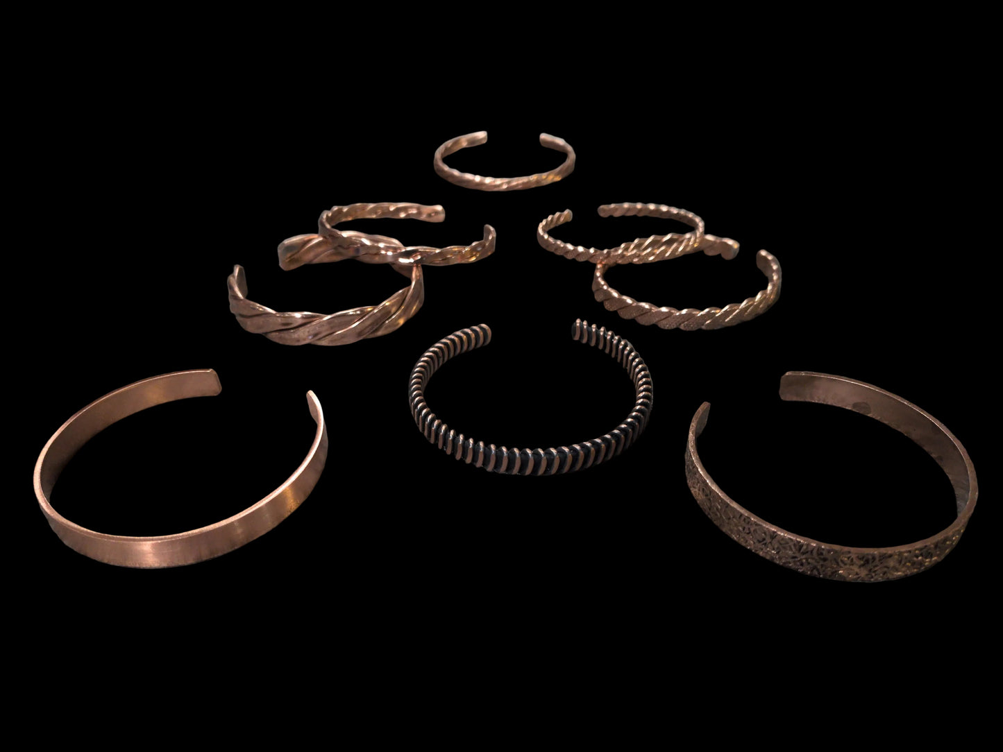 Assorted thin Copper Bracelets- adjustable