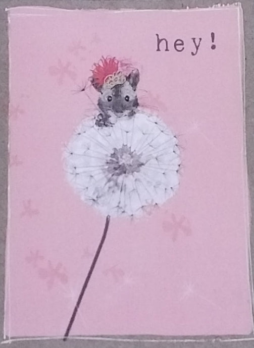 Peek-a-boo Mouse on Dandelion Gift Card