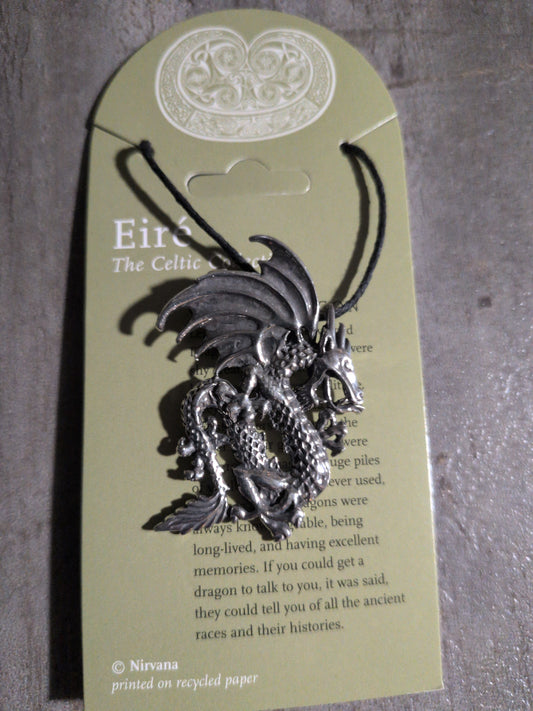 Eiré Celtic Collection Large Celtic Dragon Pewter Pendant