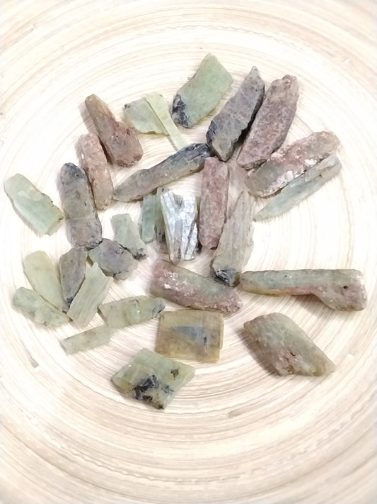 Large Green Kyanite blades rough stone